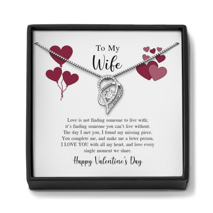 Heart Necklace To My Wife Necklace Valentine Gift For Wife Necklace For Wife I Love You With All My Heart