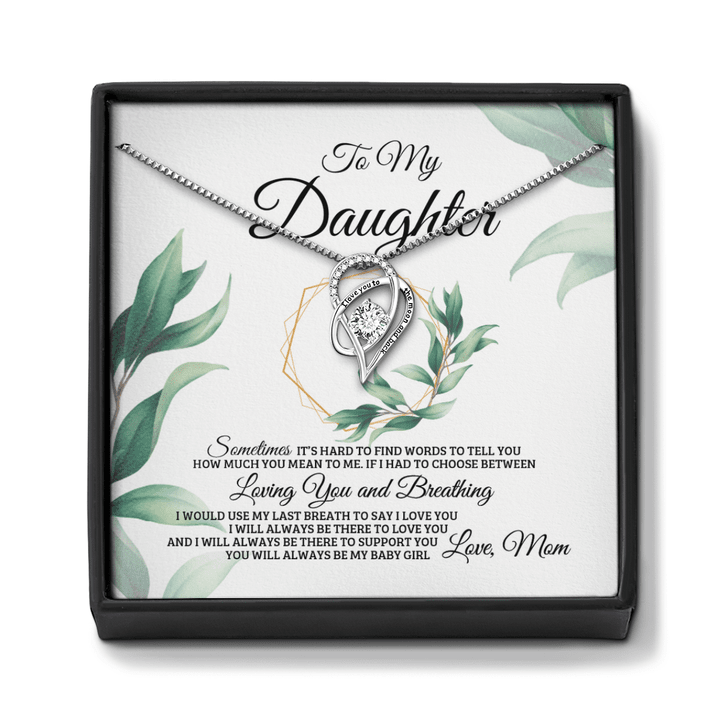 Heart Necklace To My Daughter Necklace Daughter Gift From Mom Necklace For Daughter You'll Always Be My Baby Girl