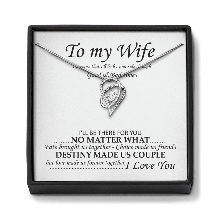 Heart Necklace To My Wife Necklace Anniversary Gifts For Wife Necklace For Wife Valentine Gift I'll Be There For You