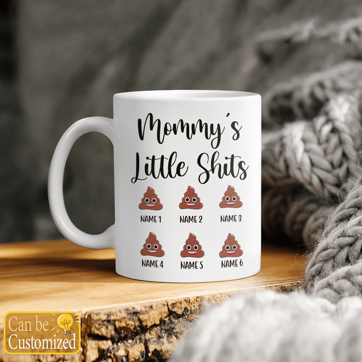 Mother's day personalized funny mug for mom mommy's little shits poop emoji mug funny Mother's day mug