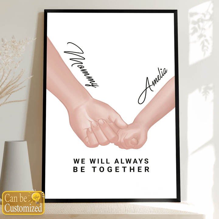 First Mothers Day Gift Mothers day gift 1st Mothers Day mothers day personalised new mum gift framed print with two holding hands