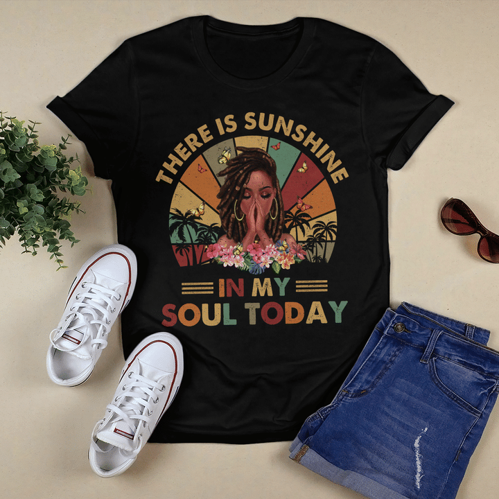 Hello summer shirt for black woman shirt there is sunshine in my soul today shirt
