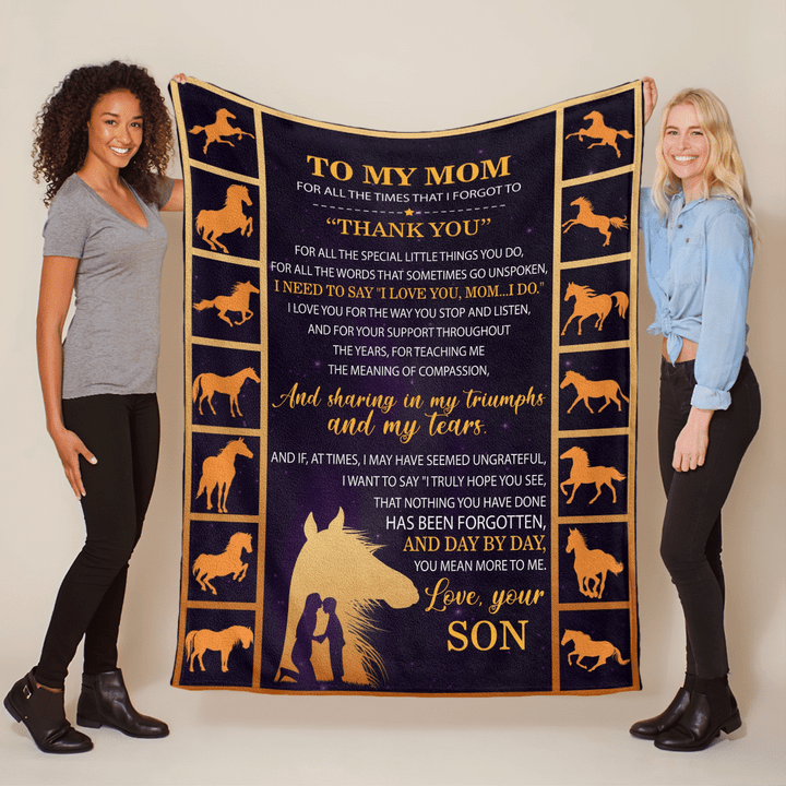 Mother's day blanket for mom for all the times that I forgot to thank you blanket horse blanket gift for mom happy mother's day blanket