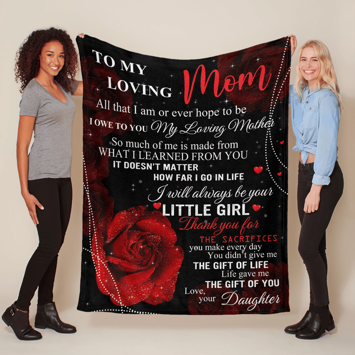 Mother's day blanket for mom thanks for the sacrifices you make every day roses blanket gift for mom from daughter happy mother's day blanket