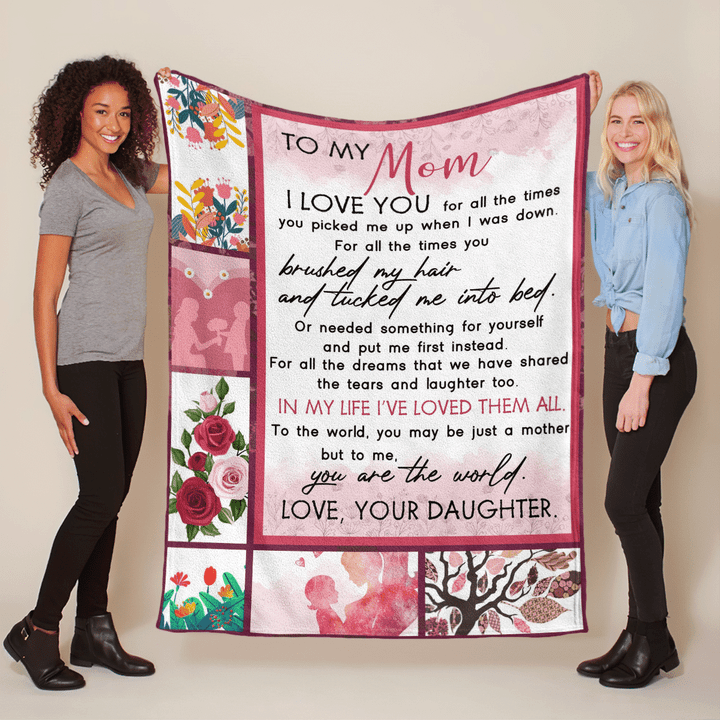 Mother's day blanket for mom I love you for all the times blanket gift for mom from daughter happy mother's day blanket