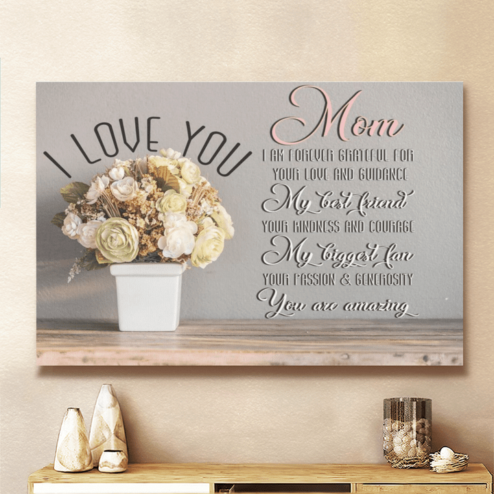 Mother's day canvas poster for mom I am forever grateful for your love canvas poster gift for mom happy mother's day wall art