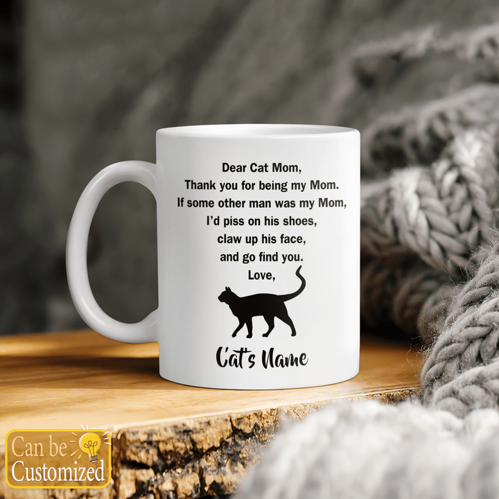Mother's day personalized mug for cat mom thank you for being my mom mug gift for cat lover cat mom gift happy mother's day coffee mug
