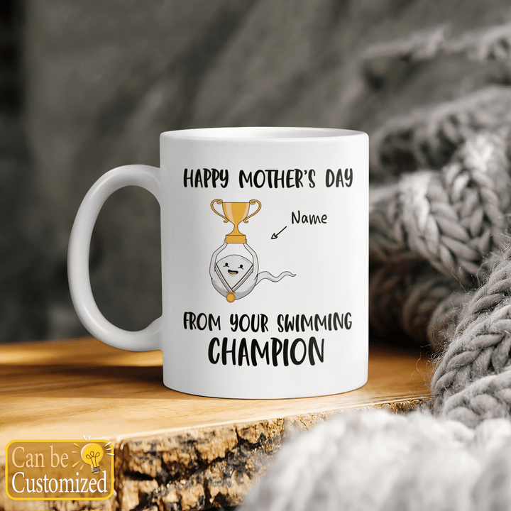 Mother's day personalized mug for mom happy mother's day from your swimming champion mug gift for mom happy mother's day coffee mug