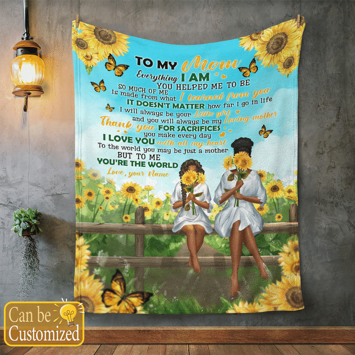 African American personalized blanket to my mom sunflower blanket thanks for sacrifices you make every day blanket gift for mom Mother's Day blanket