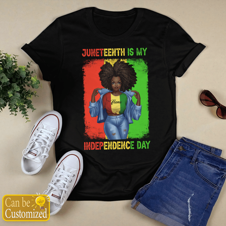 Personalized juneteenth tshirt for juneteenth day shirt for black girl shirt juneteenth is my independence day shirt