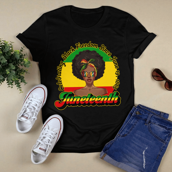 Juneteenth shirt for black girl African American Juneteenth day black history shirt afro black woman juneteenth celebrating black freedom since june 19 1865 shirt