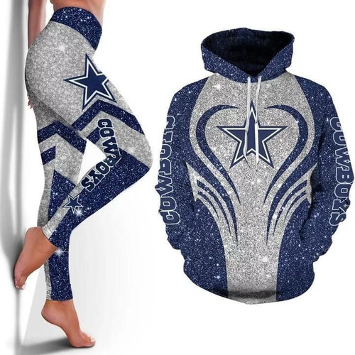 Dallas Cowboys Glitter Pattern Hoodie Yoga Legging Set T Shirt Hoodie, Sweater Up To 5xl Tshirt Hoodie Sweater