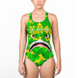 Africazone Clothing - Chi Eta Phi Full Camo Shark Women Low Cut Swimsuit A7 | Africazone