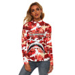 Africazone Clothing - Delta Sigma Theta Full Camo Shark Women's Stretchable Turtleneck Top A7 | Africazone