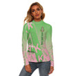 Africa Zone Clothing - AKA Letters Pattern Women's Stretchable Turtleneck Top A35 | Africa Zone