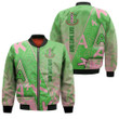 Africa Zone Clothing - AKA Letters Pattern Zip Bomber Jacket A35 | Africa Zone