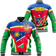 Africa Zone Clothing - Nambia Active Flag Baseball Jacket A35