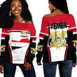 Africa Zone Clothing -  Yemen Active Flag Off Shoulder Sweater A35