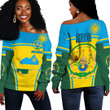 Africa Zone Clothing -  Rwanda Active Flag Off Shoulder Sweater A35