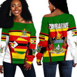 Africa Zone Clothing -  Zimbabwe Active Flag Off Shoulder Sweater A35