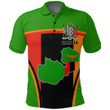 Africa Zone Clothing - Zambia Active Flag Polo Shirt A35