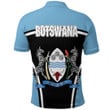 Africa Zone Clothing - Botswana Active Flag Polo Shirt A35