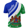 Africa Zone Clothing - Lesotho Special Flag Polo Shirt A35