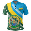 Africa Zone Clothing - Rwanda Special Flag Polo Shirt A35