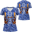 Africa Zone Clothing - Zeta Phi Beta Style Painting and Pattern Africa V-neck T-shirt A35 | Africa Zone