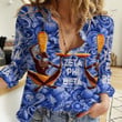 Africa Zone Clothing - Zeta Phi Beta Style Painting and Pattern Africa Women Casual Shirt A35 | Africa Zone