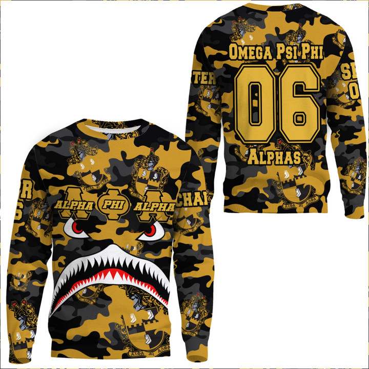 Africazone Clothing - Alpha Phi Alpha Full Camo Shark Sweatshirts A7 | Africazone