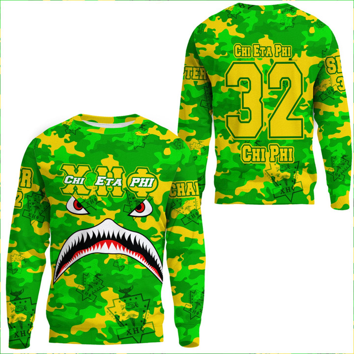Africazone Clothing - Chi Eta Phi Full Camo Shark Sweatshirts A7 | Africazone