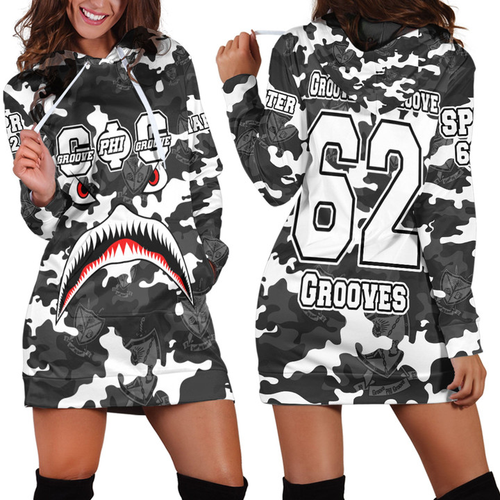 Africazone Clothing - Groove Phi Groove Full Camo Shark Hoodie Dress A7 | Africazone
