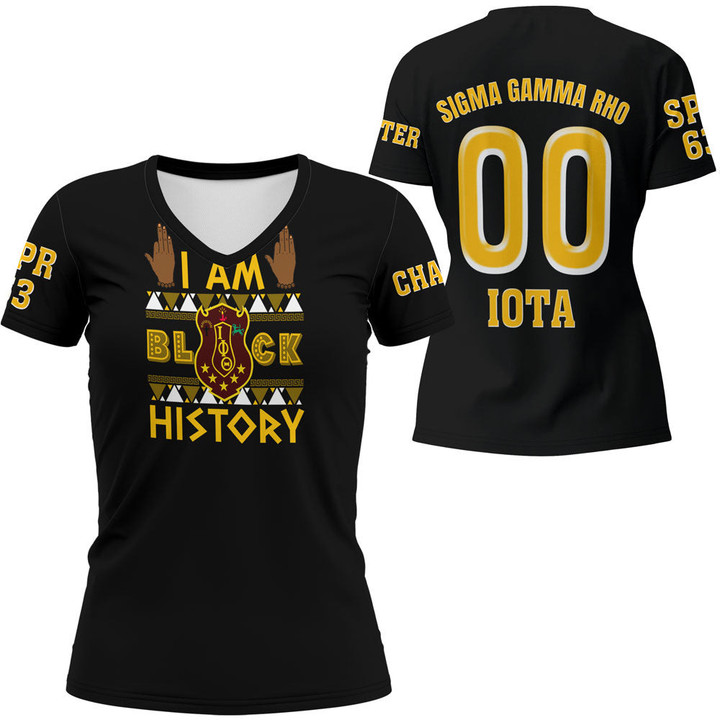 Africazone Clothing - Iota Phi Theta Black History V-neck T-shirt A7 | Africazone