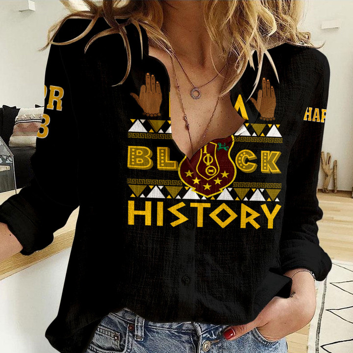 Africazone Clothing - Iota Phi Theta Black History Women Casual Shirt A7 | Africazone