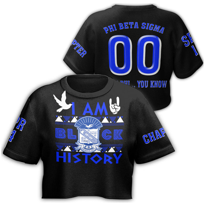 Africazone Clothing - Phi Beta Sigma Black History Croptop T-shirt A7 | Africazone