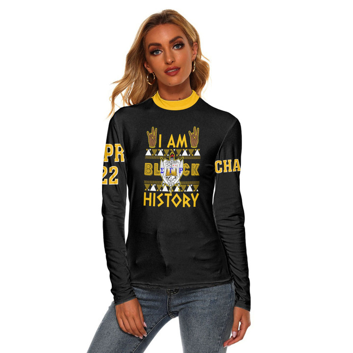 Africazone Clothing - Sigma Gamma Rho Black History Women's Stretchable Turtleneck Top A7 | Africazone