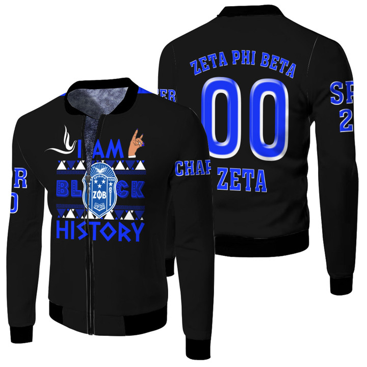 Africazone Clothing - Zeta Phi Beta Black History Fleece Winter Jacket A7 | Africazone