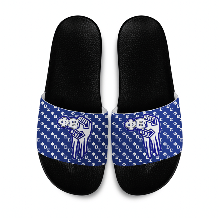 Africa Zone Sandal - Phi Beta Sigma Bleed Blue Slide Sandals A31 | Africazone.store