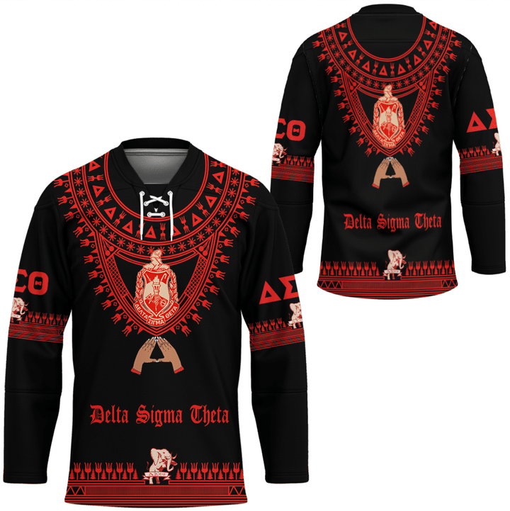 Africa Zone Clothing - Delta Sigma Theta Sorority Dashiki Hockey Jersey A31