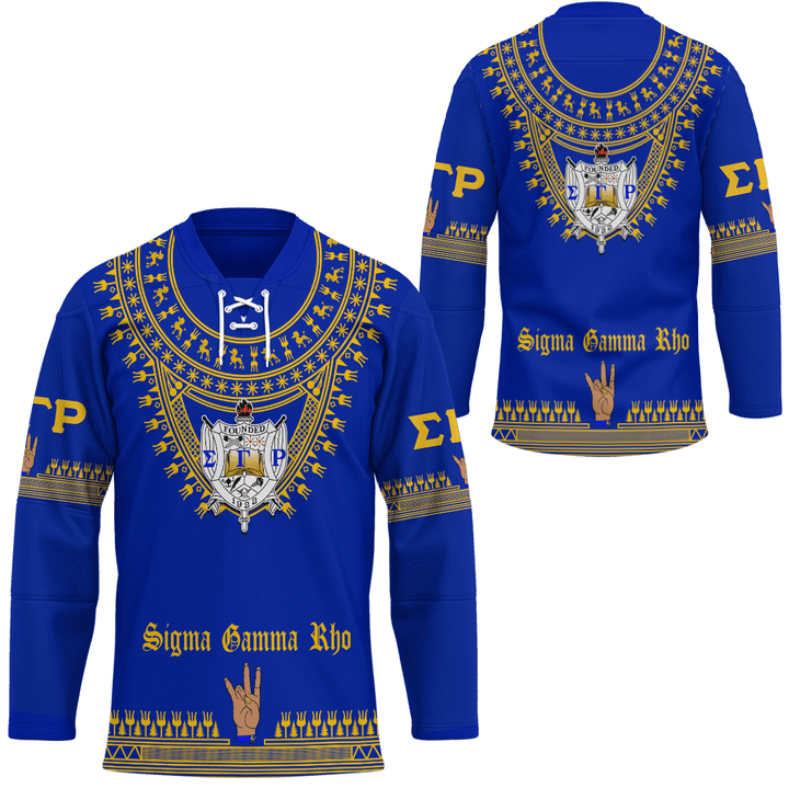 Africa Zone Clothing - Sigma Gamma Rho Sorority Dashiki Hockey Jersey A31
