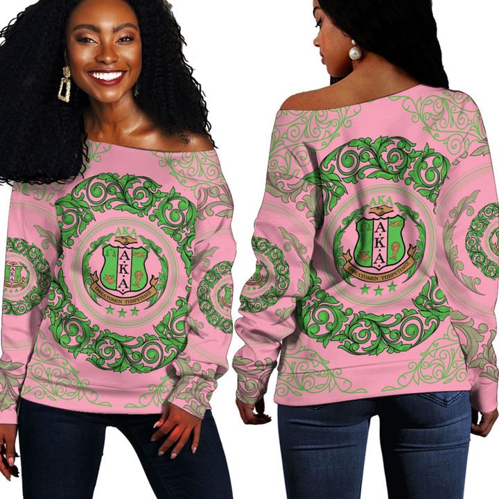 Africa Zone Clothing - AKA Sorority Off Shoulder Sweaters A35 | Africa Zone