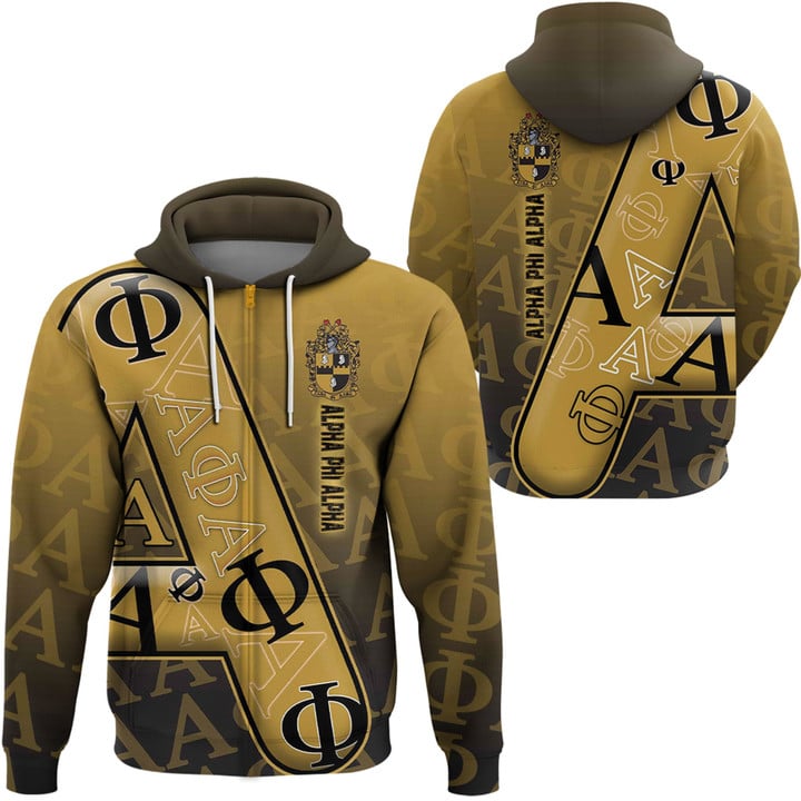 Africa Zone Clothing - Alpha Phi Alpha Letters Pattern Zip Hoodie A35 | Africa Zone