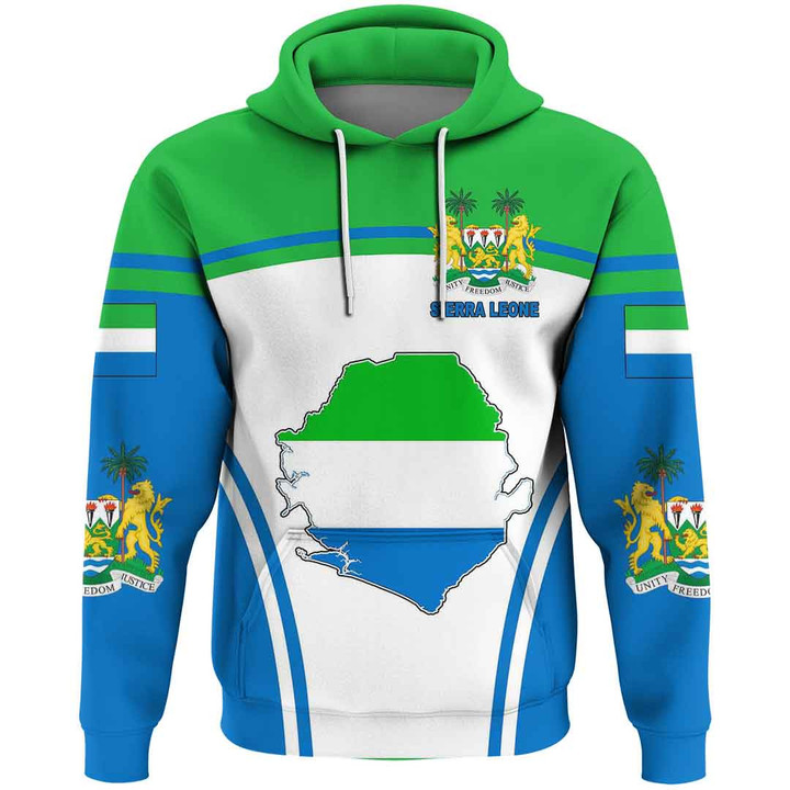 Africa Zone Clothing - Sierra Leone Active Flag Hoodie A35