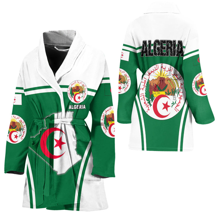 Africa Zone Clothing -Algeria Active Flag Bath Robe A35