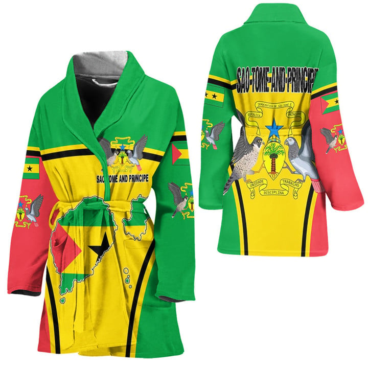 Africa Zone Clothing -Sao Tome and Principe Active Flag Bath Robe A35