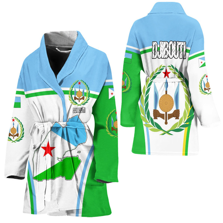 Africa Zone Clothing -Djibouti Active Flag Bath Robe A35