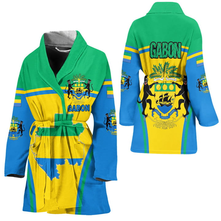 Africa Zone Clothing -Gabon Active Flag Bath Robe A35