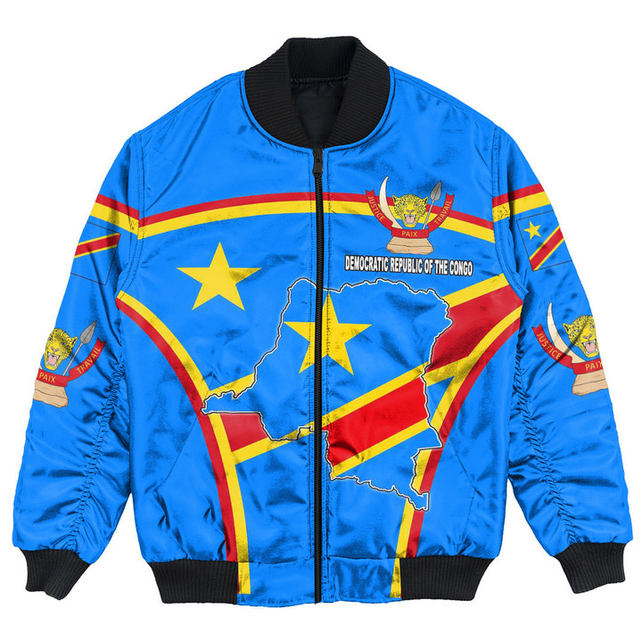 Africa Zone Clothing - Democratic Republic of the Congo Active Flag Bomber Jacket A35
