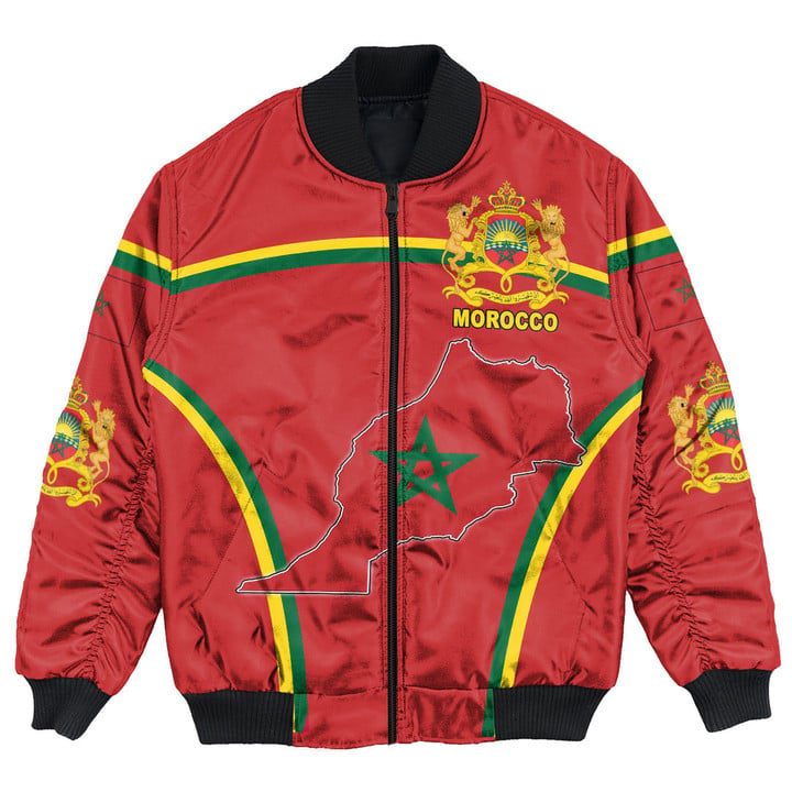 Africa Zone Clothing - Morocco Active Flag Bomber Jacket A35